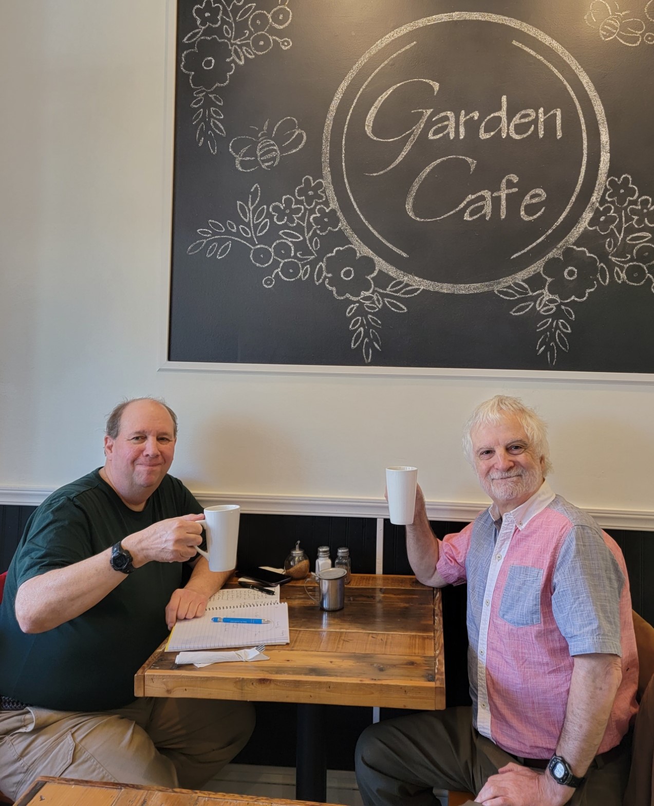 Photo of Paul Bunn and Carl Ingalls at Willows Garden Cafe in Media PA