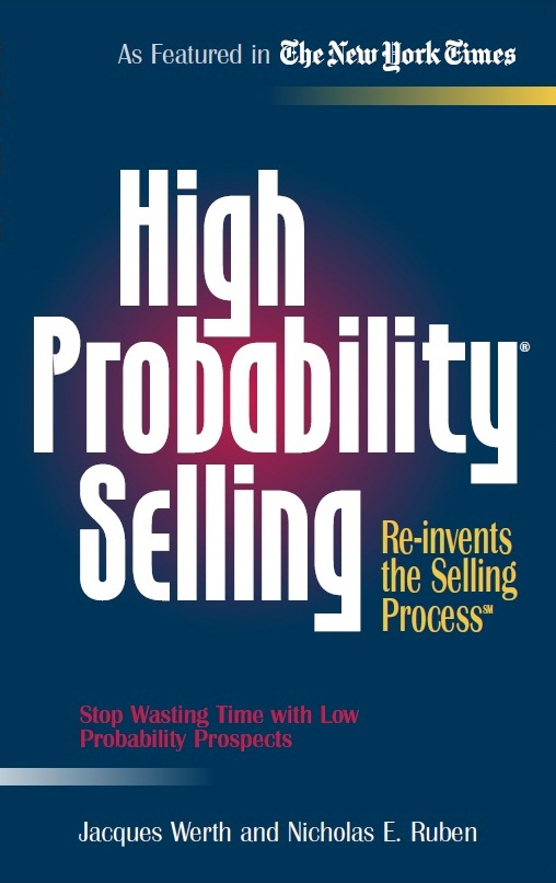 Front cover for the book, High Probability Selling, by Jacques Werth and Nicholas Ruben